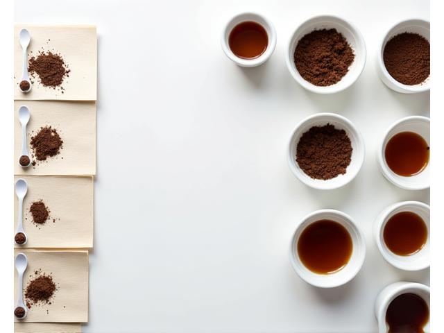 Coffee cupping lab with numerous coffee samples