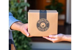 Box of coffee beans being delivered
