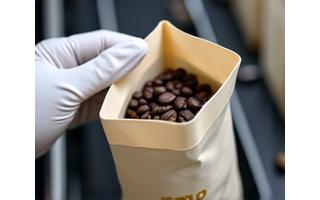 Freshly roasted coffee being packaged