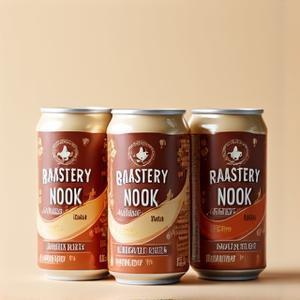 A selection of flavored RTD coffee cans, hinting at vanilla, caramel, or seasonal notes.