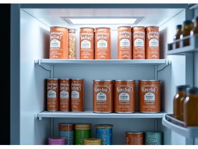An office refrigerator stocked with The Roastery Nook's RTD coffees, ready for employees to grab and enjoy.