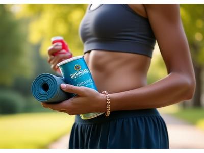 An active person grabbing an RTD coffee from a gym bag or after a workout, emphasizing refreshment.